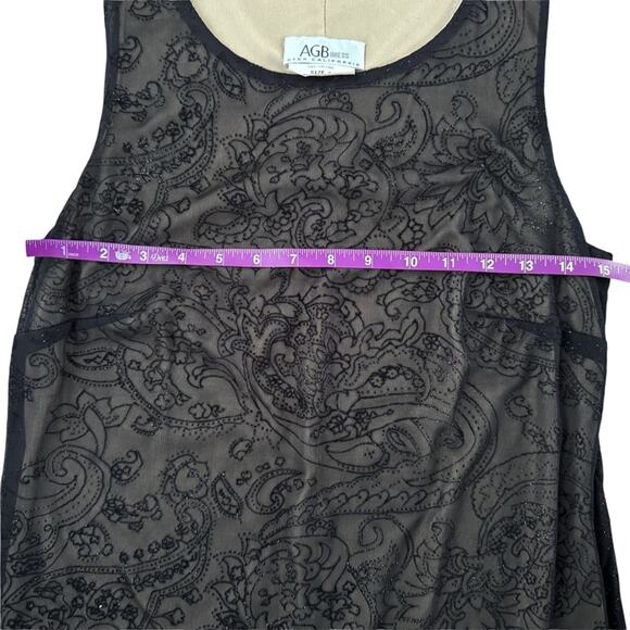 VTG AGB Black Dress Women sz 6 sheer overlay Whimsygoth Fairy Gothic Witchy Y2K - Picture 9 of 12
